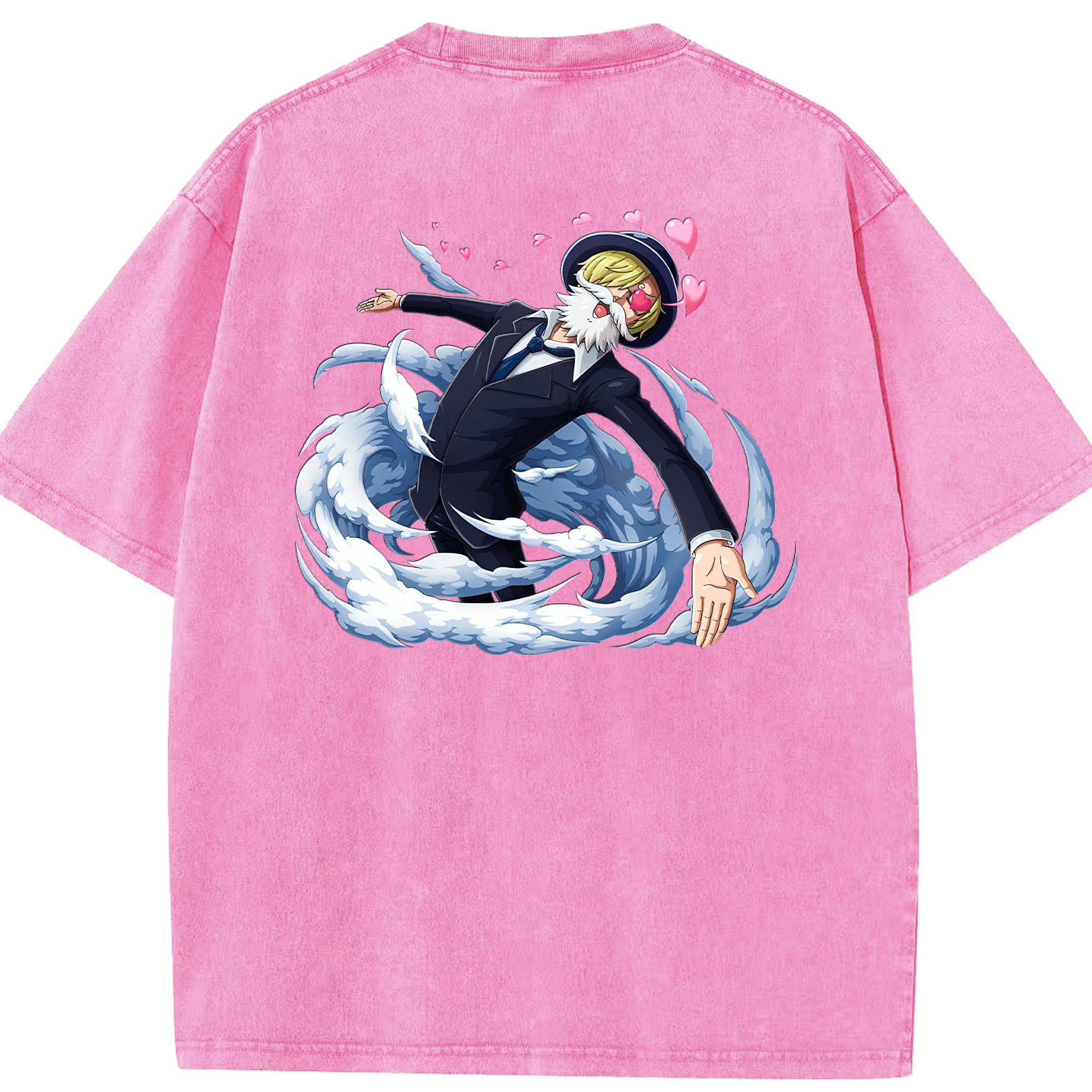 ワンピース サンジ ONE PIECE Sanji 綿100% ヴィンテージ風 半袖Tシャツ（背面プリント）